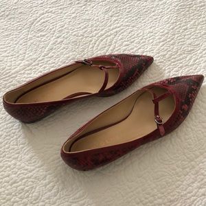 M. Gemi Women’s Red Snakeskin Leather Flats